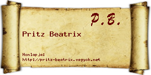 Pritz Beatrix névjegykártya